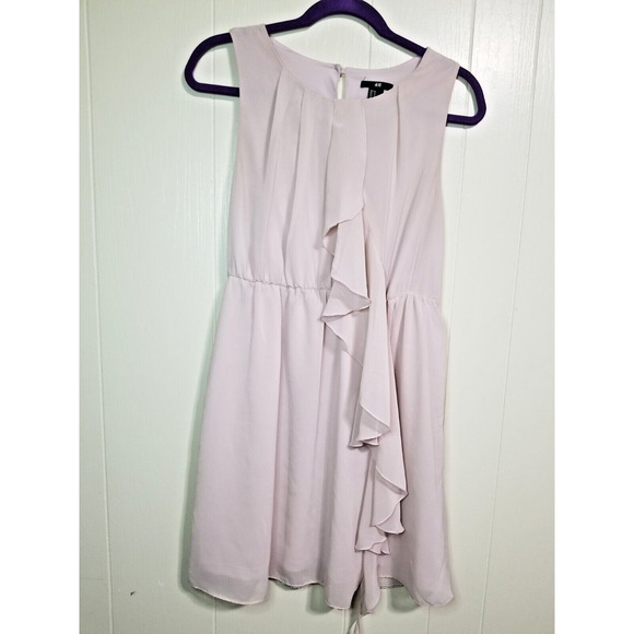 H&M Dresses & Skirts - H&M Women's A-Line Dress Sleeveless Chiffon Ruffle Blush Pink Size 10 EUC